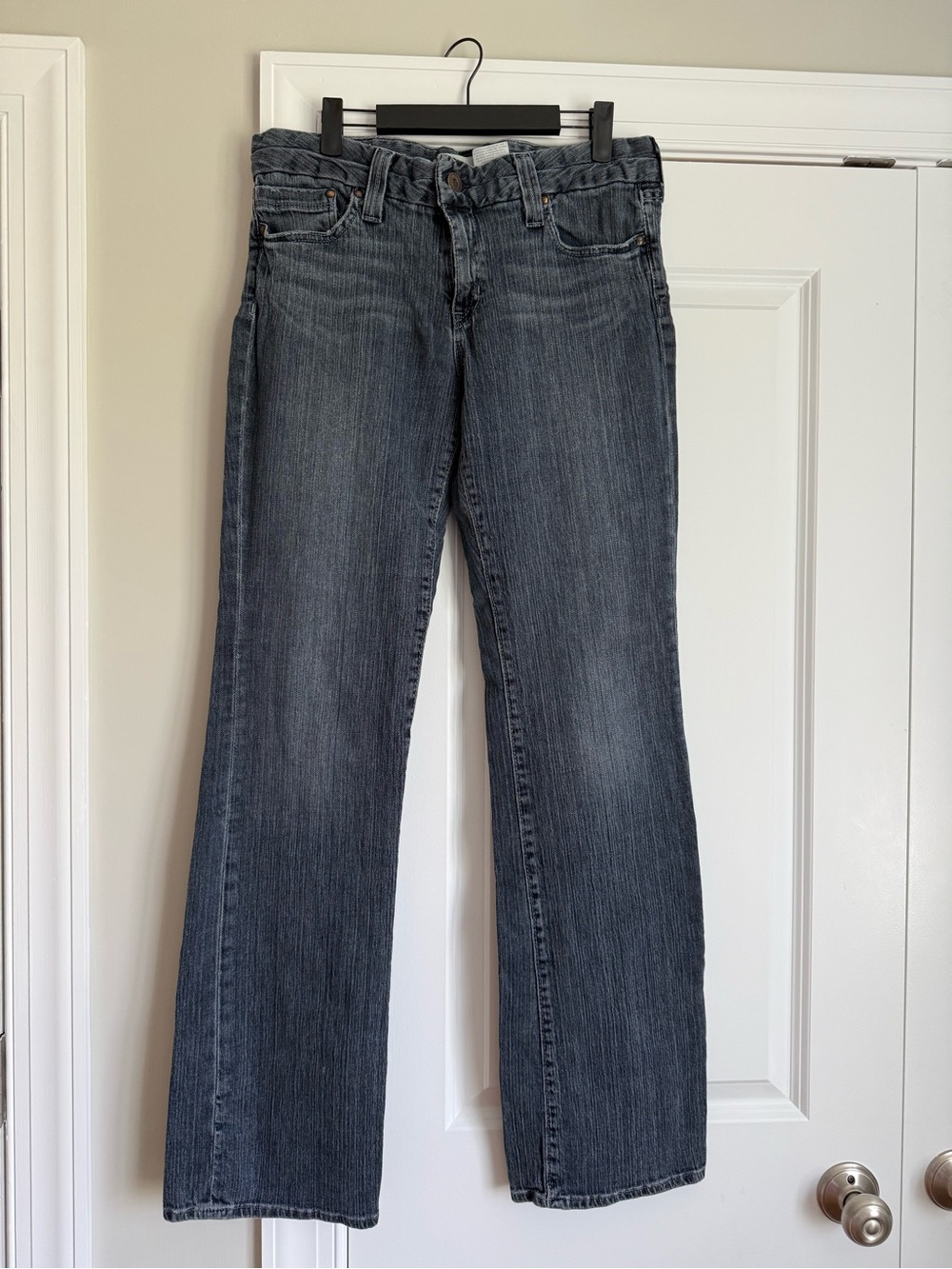 Vintage Gap Ultra Low-Rise Straight Jeans in Medium Blue, 12 Long